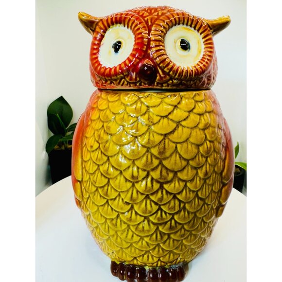 Gibson Home Multicolor Ceramic OWL Cookie Jar - Picture 1 of 10